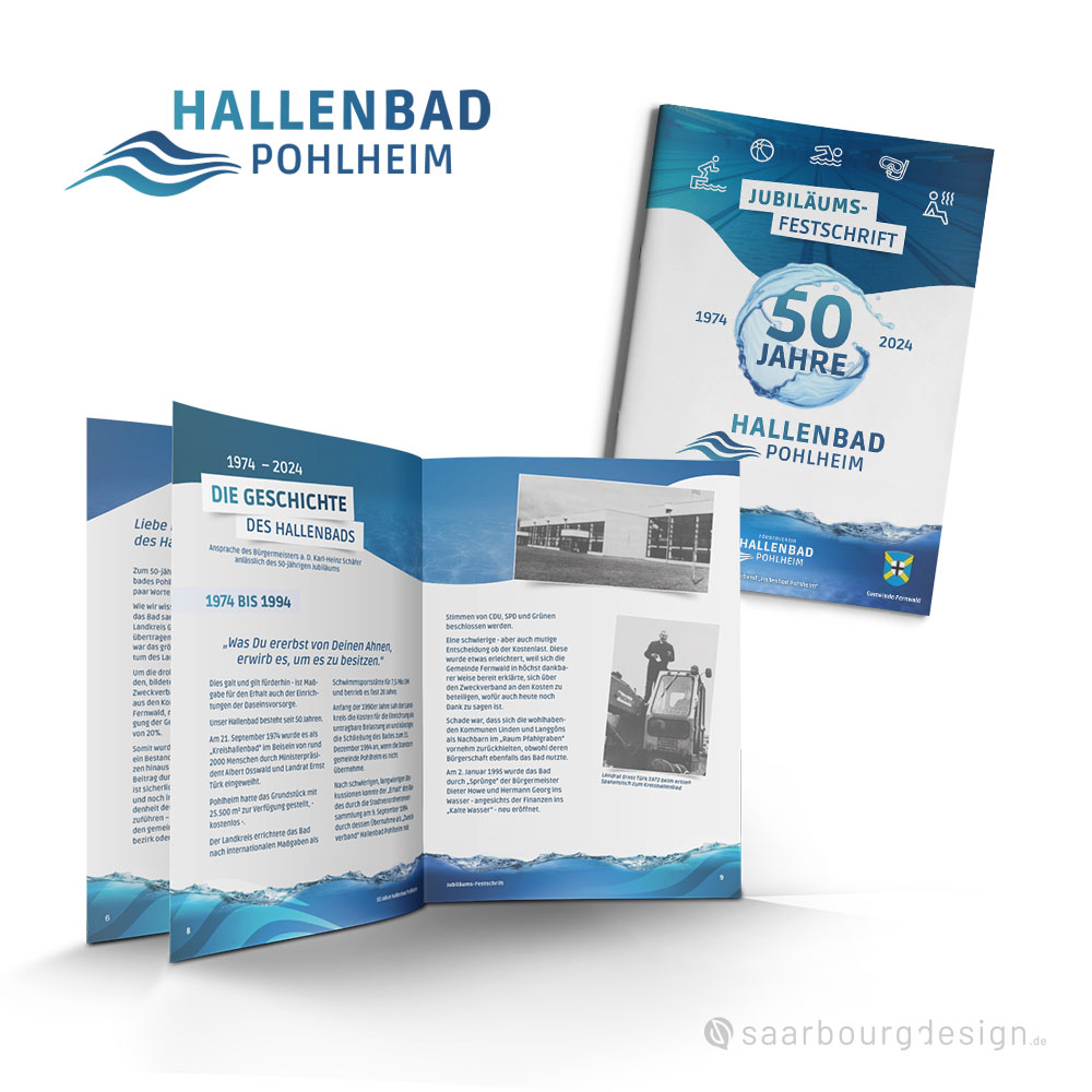 Festschrift zum 50-jährigen Jubiläum des Hallenbad Pohlheim mit historischen Rückblicken